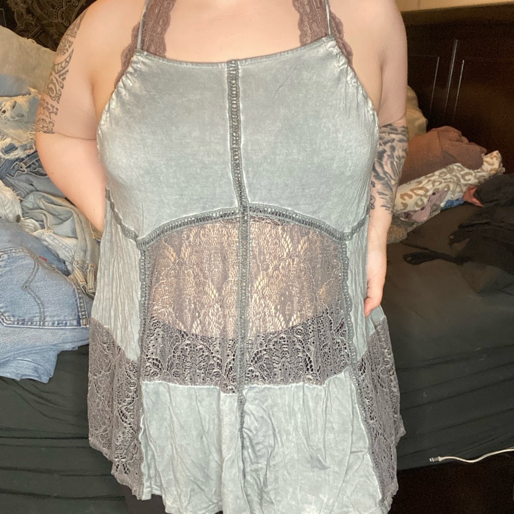 BNWT Gimmicks Mesh Patchwork Tank Top